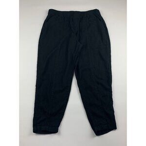 PETITE Old Navy Black Linen Blend Pull On Ankle Pant MP